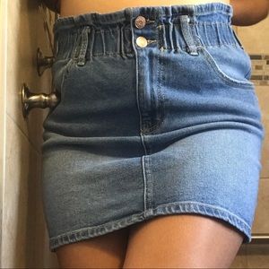 Cute Bucket-hem Jean Skirt